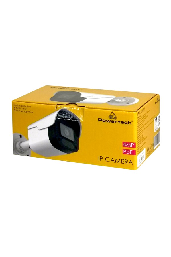 POWERTECH IP κάμερα PT-1235 με μικρόφωνο, 3.6mm, 4MP, PoE, IR 25m