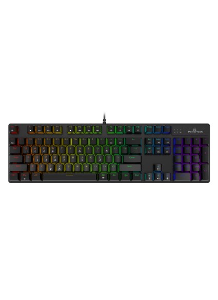 POWERTECH gaming μηχανικό πληκτρολόγιο PT-1254, ενσύρματο, RGB, μαύρο