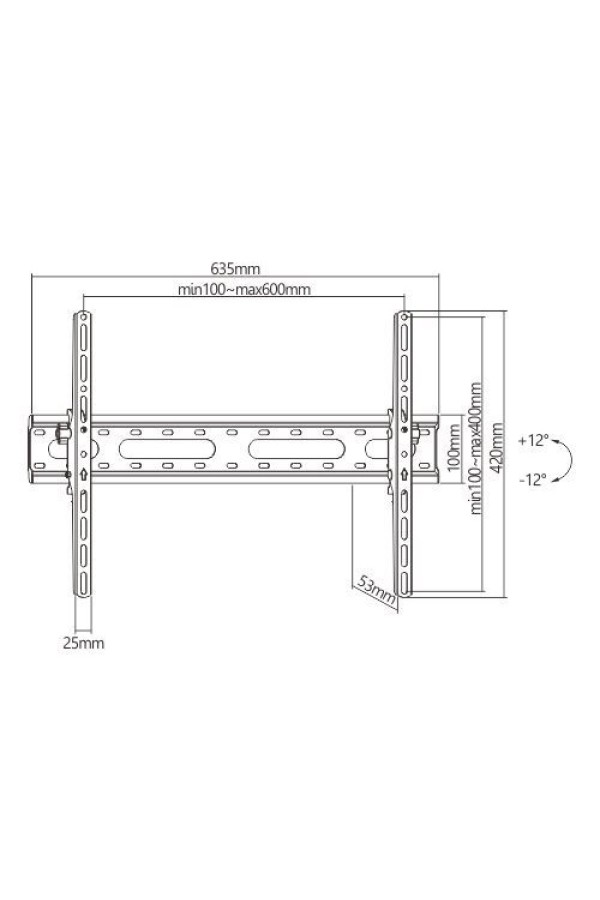 POWERTECH επιτοίχια βάση PT-1275 για τηλεόραση 37-80