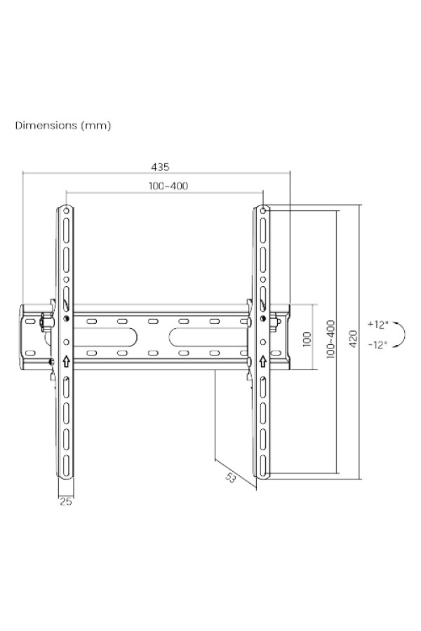 POWERTECH επιτοίχια βάση PT-1276 για τηλεόραση 32-70