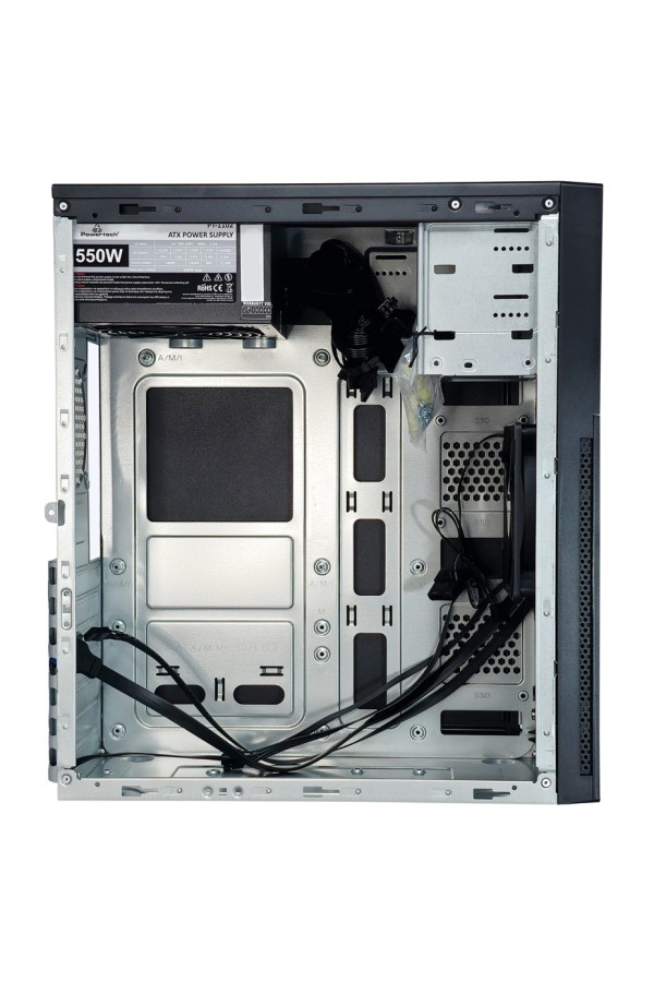 POWERTECH PC Case PT-1308 με 550W PSU, ATX, 330x175x405mm, μαύρο