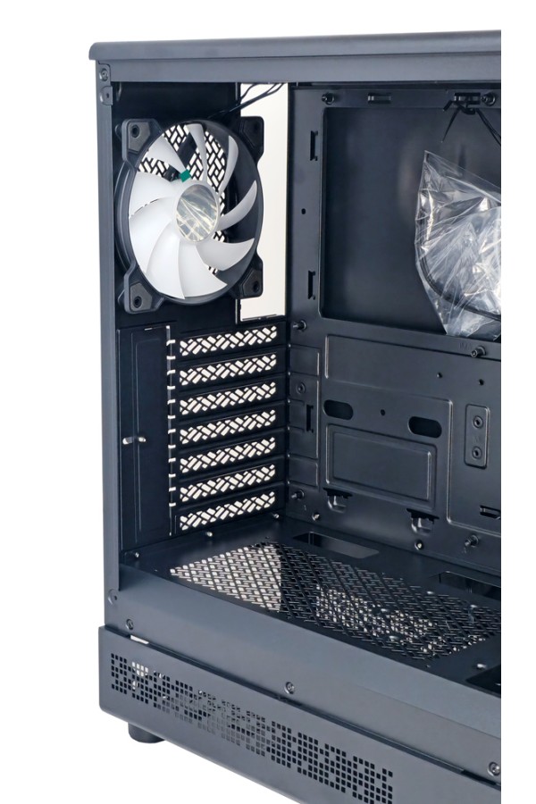 POWERTECH Gaming PC Case PT-1309, tempered glass, 4x ARGB fan, ATX, 340x200x436mm, μαύρο