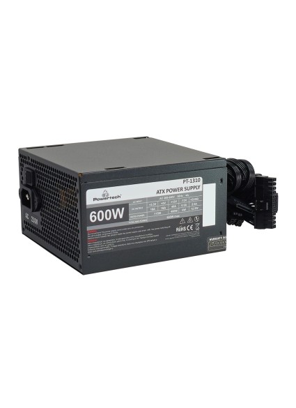 POWERTECH τροφοδοτικό PC PT-1310, 600W, ATX, 120mm Fan