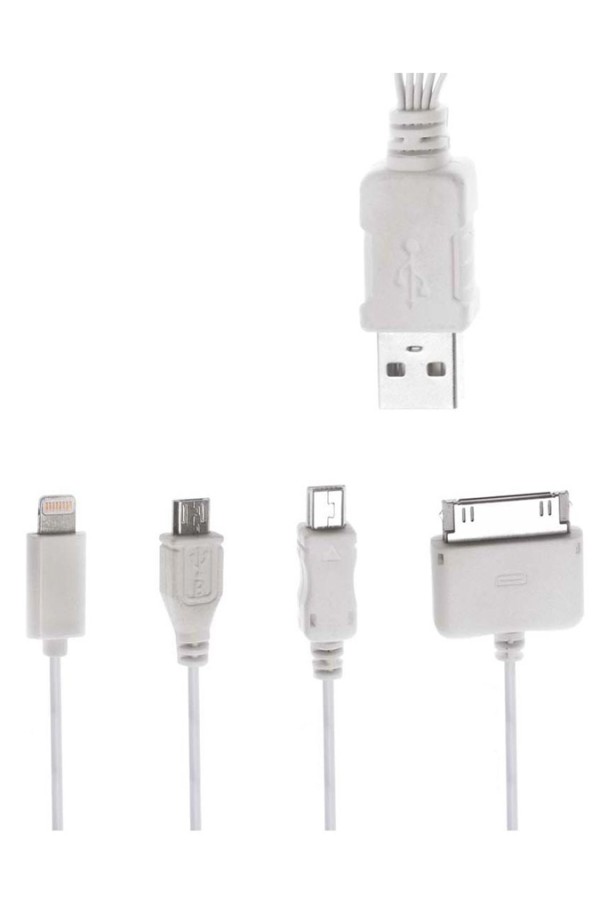 POWERTECH καλώδιο USB 4 in 1 PT-214, 1m, λευκό