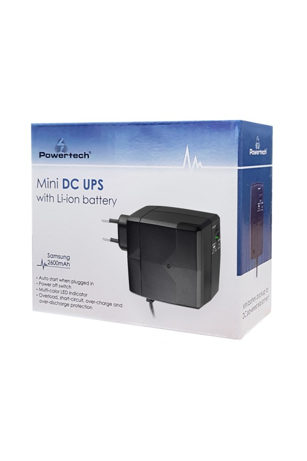 POWERTECH Mini DC UPS PT-749 με μπαταρία 2600mAh, 12V, 2.1A