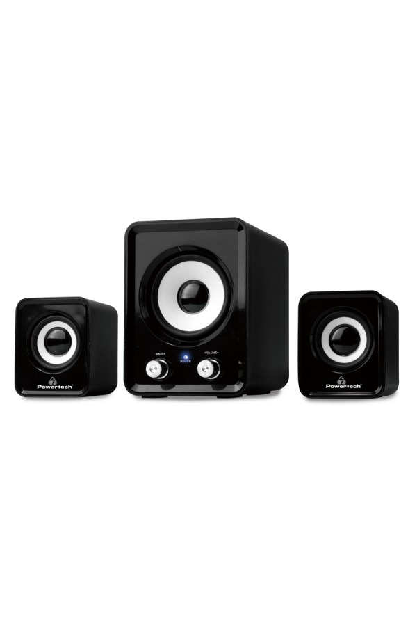 POWERTECH ηχεία Essential sound PT-843, 2.1, 5W + 2x 3W, 3.5mm, μαύρα