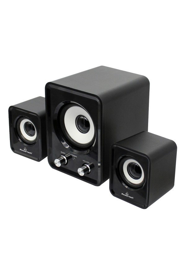 POWERTECH ηχεία Essential sound PT-843, 2.1, 5W + 2x 3W, 3.5mm, μαύρα