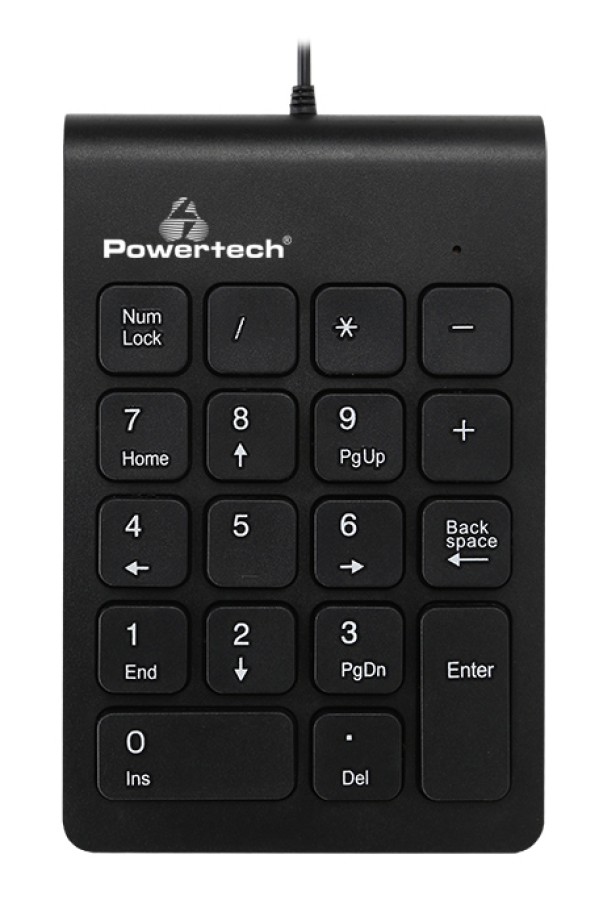 POWERTECH ενσύρματο αριθμητικό πληκτρολόγιο PT-938, USB, μαύρο
