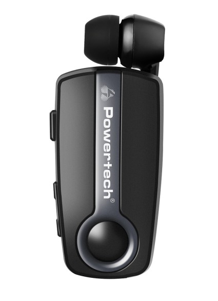POWERTECH earphone Klipp 2 PT-998 multipoint, Bluetooth 5.1, USB-C, γκρι