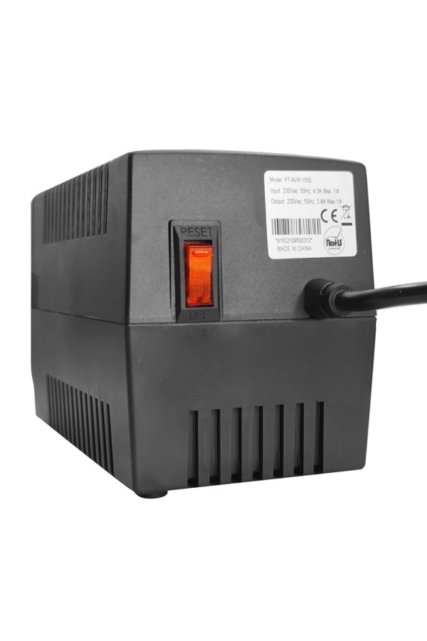 POWERTECH σταθεροποιητής ρεύματος PT-AVR-1500, 1500VA, 3x έξοδοι πρίζας