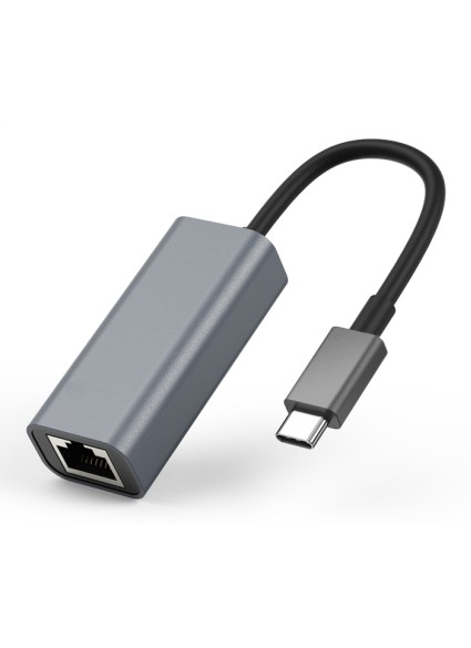 POWERTECH αντάπτορας δικτύου PTH-044, USB-C, 1000Mbps Ethernet, γκρι