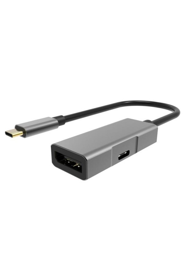 POWERTECH αντάπτορας USB-C σε DisplayPort PTH-054, 65W PD, 4K, γκρι
