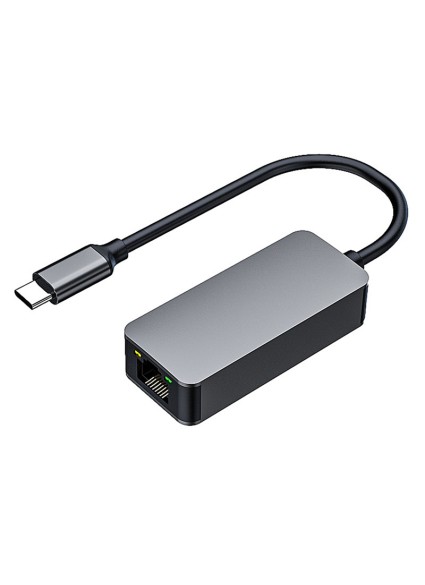 POWERTECH αντάπτορας δικτύου PTH-080, USB-C, 2.5Gbps Ethernet, γκρι