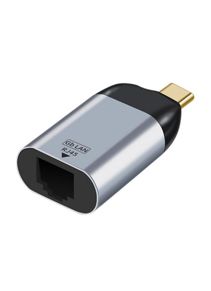 POWERTECH αντάπτορας δικτύου PTH-095, USB-C, 1000Mbps Ethernet, γκρι