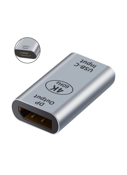 POWERTECH αντάπτορας USB-C σε DisplayPort PTH-097, 4K/60Hz, γκρι