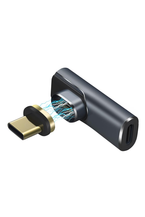 POWERTECH αντάπτορας USB-C PTH-108, μαγνητικός, 100W, 40Gbps, γκρι