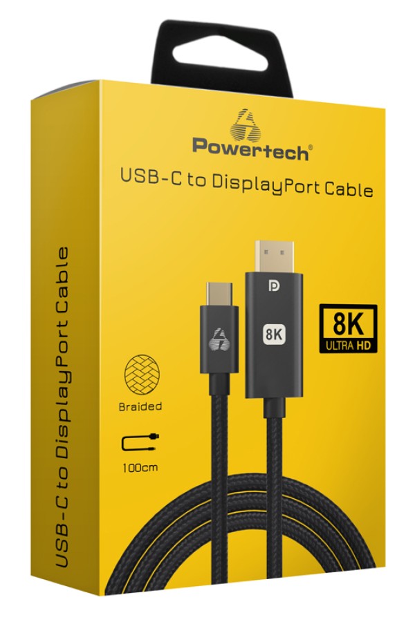 POWERTECH καλώδιο USB-C σε DisplayPort PTR-0138, 8K/120Hz, 1m, μαύρο
