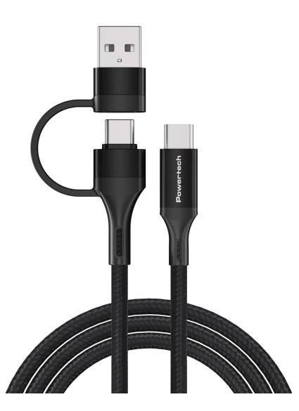 POWERTECH καλώδιο USB & USB-C σε USB-C PTR-0158, PD 60W, copper, 1.5m, μαύρο