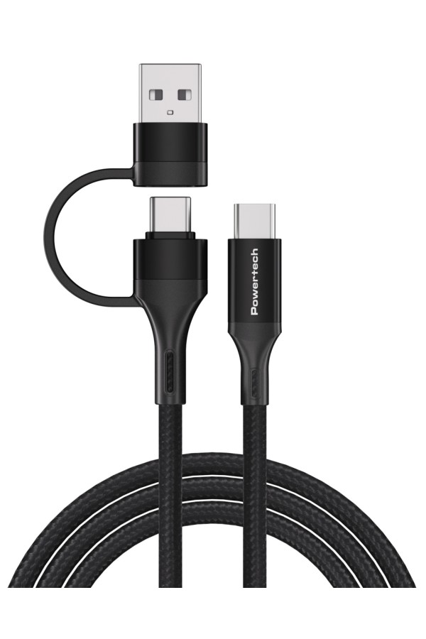 POWERTECH καλώδιο USB & USB-C σε USB-C PTR-0158, PD 60W, copper, 1.5m, μαύρο