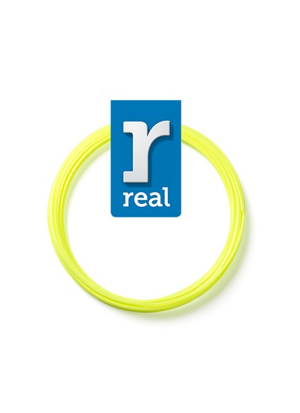 REAL PLA 3D PEN Filament Fluorescent Yellow 10 m - 1.75 mm (REAL3DPFPLAFYELLOW10MM175)