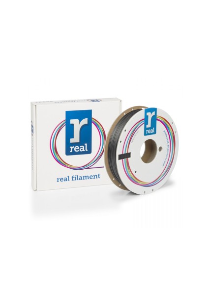 REAL PC PETG 3D Printer Filament - Black - Spool of 0.5Kg - 1.75mm (REALPCPETGBLACK500MM175)