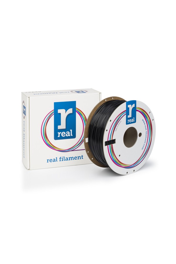 REAL PETG 3D Printer Filament - Black - Spool of 3Kg - 1.75mm (REALPETGBLACK3KG)