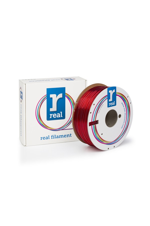 REAL PETG 3D Printer Filament - Translucent Red - spool of 1Kg - 2.85mm (REALPETGRED1000MM3)