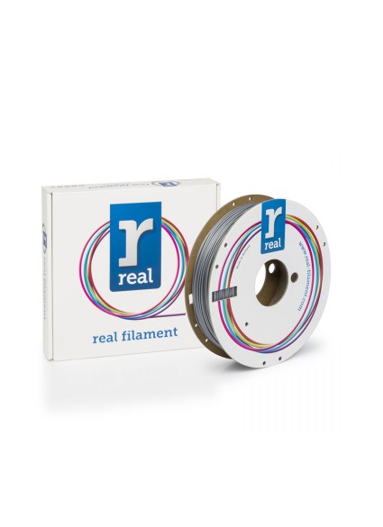 REAL PLA Satin 3D Printer Filament - Satin Silver - spool of 0.05Kg - 1.75mm (REALPLASATINSILVER500MM175)