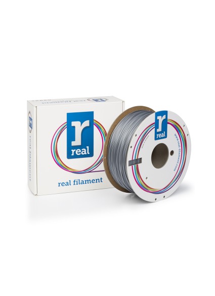 REAL PLA 3D Printer Filament - Silver - spool of 1Kg - 1.75mm (REALPLASILVER1000MM175)