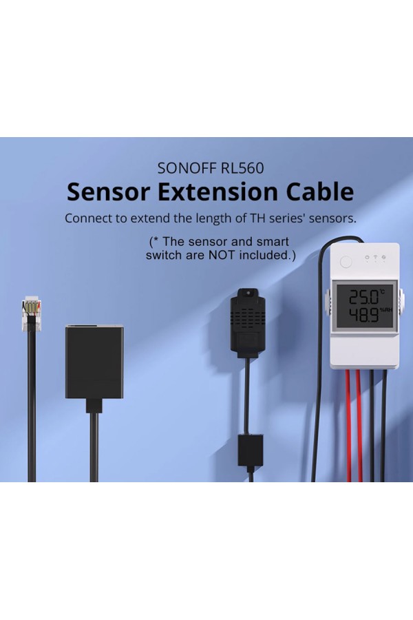 SONOFF καλώδιο προέκτασης RL560 για αισθητήρες, RJ11, 5m, μαύρο