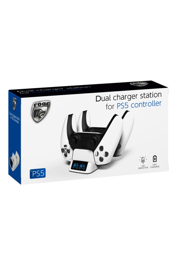 ROAR βάση φόρτισης gamepad RR-0019 για 2x PS5 DualSense, λευκή