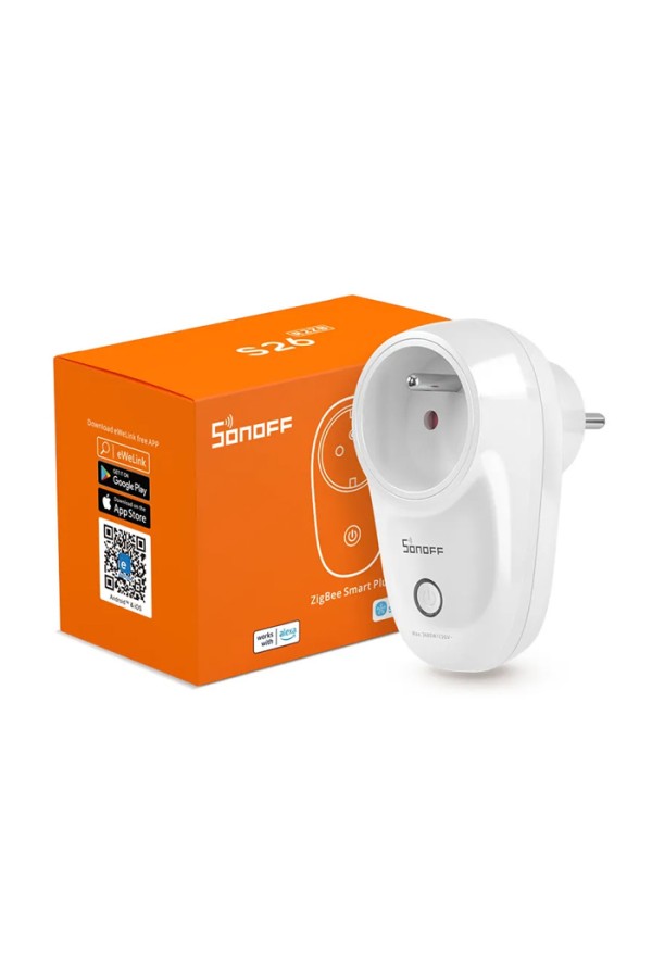 SONOFF smart αντάπτορας ρεύματος S26R2ZBTPF μονός, ZigBee, 4000W, λευκός