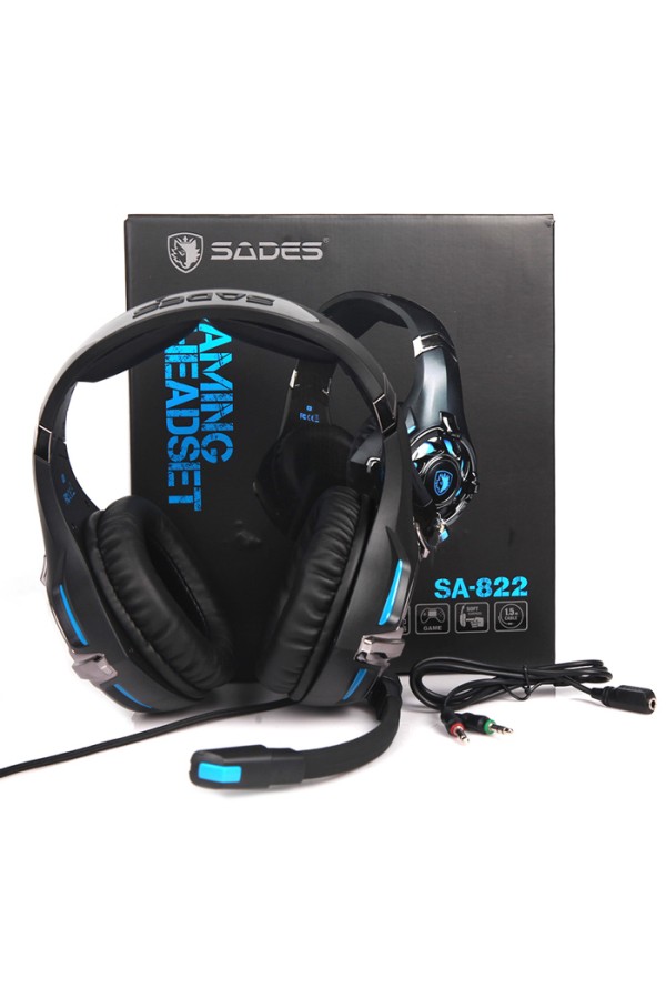 SADES gaming headset SA-822, 3.5mm, 50mm, μαύρο