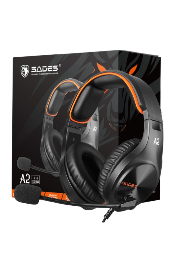 SADES Gaming Headset A2, multiplatform, 3.5mm, μαύρα