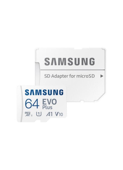 Samsung microSDXC 64GB Class 10 U1 V10 A1 UHS-I with Adapter (MB-MC64SA/EU) (SAMMB-MC64SA-EU)