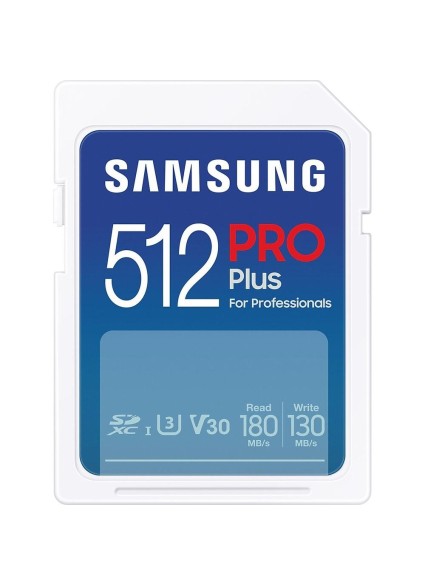 Samsung Pro Plus SDXC 512GB Class 3 U3 V30 UHS-I (MB-SD512S/EU) (SAMMB-SD512S-EU)