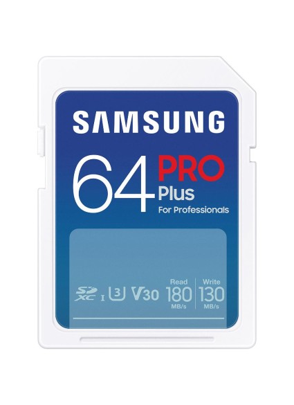 Samsung Pro Plus SDXC 64GB Class 3 U3 V30 UHS-I (MB-SD64S/EU) (SAMMB-SD64S-EU)