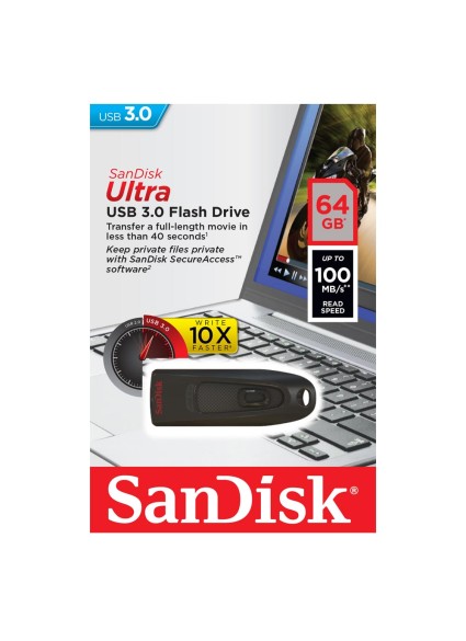 SanDisk Ultra USB 3.0 Flash Drive 64GB (SDCZ48-064G-U46) (SANSDCZ48-064G-U46)