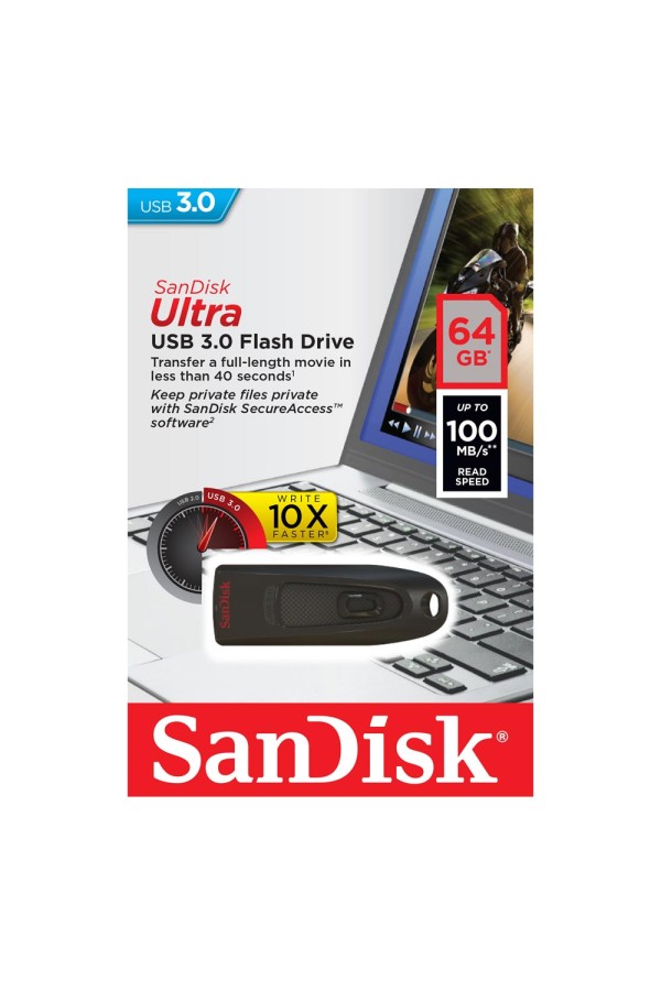 SanDisk Ultra USB 3.0 Flash Drive 64GB (SDCZ48-064G-U46) (SANSDCZ48-064G-U46)