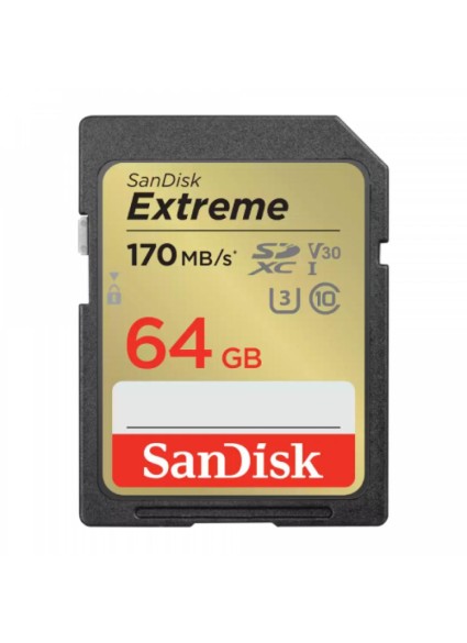 Sandisk Extreme SDXC UHS-I 64GB (SDSDXV2-064G-GNCIN) (SANSDSDXV2-064G-GNCIN)