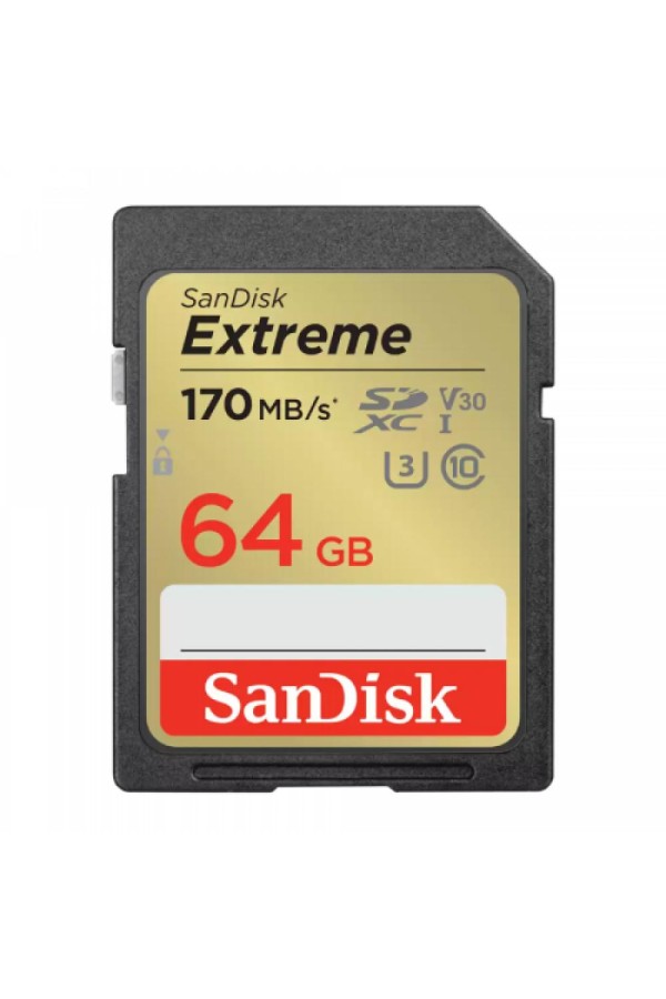 Sandisk Extreme SDXC UHS-I 64GB (SDSDXV2-064G-GNCIN) (SANSDSDXV2-064G-GNCIN)