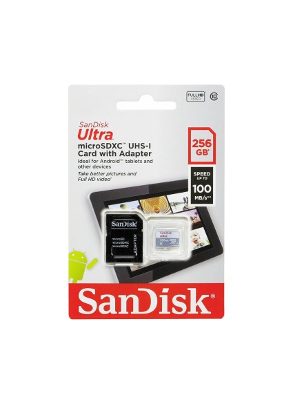 SanDisk Ultra microSDHC 256GB 100MB/s Class 10 UHS-I (SDSQUNR-256G-GN3MN) (SANSDSQUNR-256G-GN3MN)