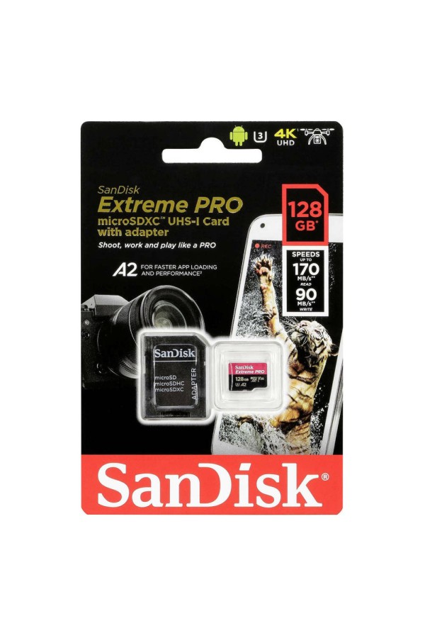 SanDisk Extreme PRO microSDXC 128GB SD Adapter (SDSQXCD-128G-GN6MA) (SANSDSQXCD-128G-GN6MA)