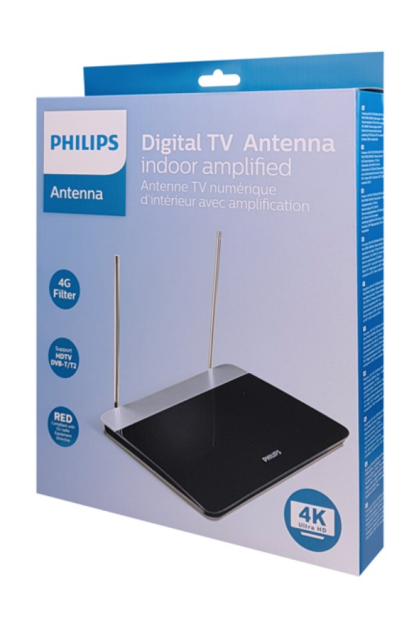 PHILIPS ψηφιακή κεραία τηλεόρασης SDV6227/12, HDTV DVB-T/T2, 47dB, 4K
