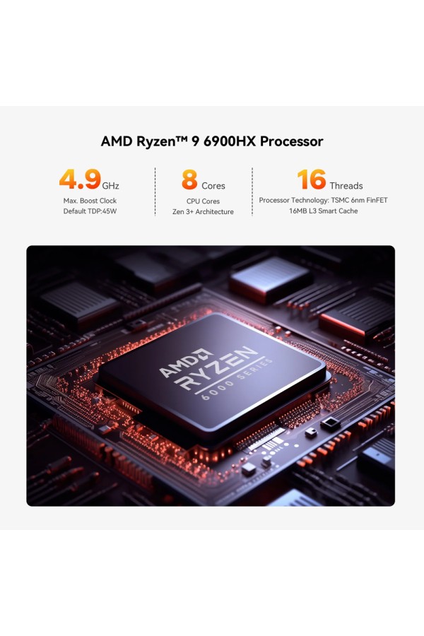 BEELINK mini PC SER 6, AMD 6900HX AMD 680M, 16/500GB M.2, Windows 11 Pro