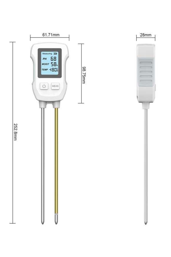 INHOCON 3 σε 1 ψηφιακός μετρητής εδάφους SGS07, PH/υγρασία/θερμοκρασία
