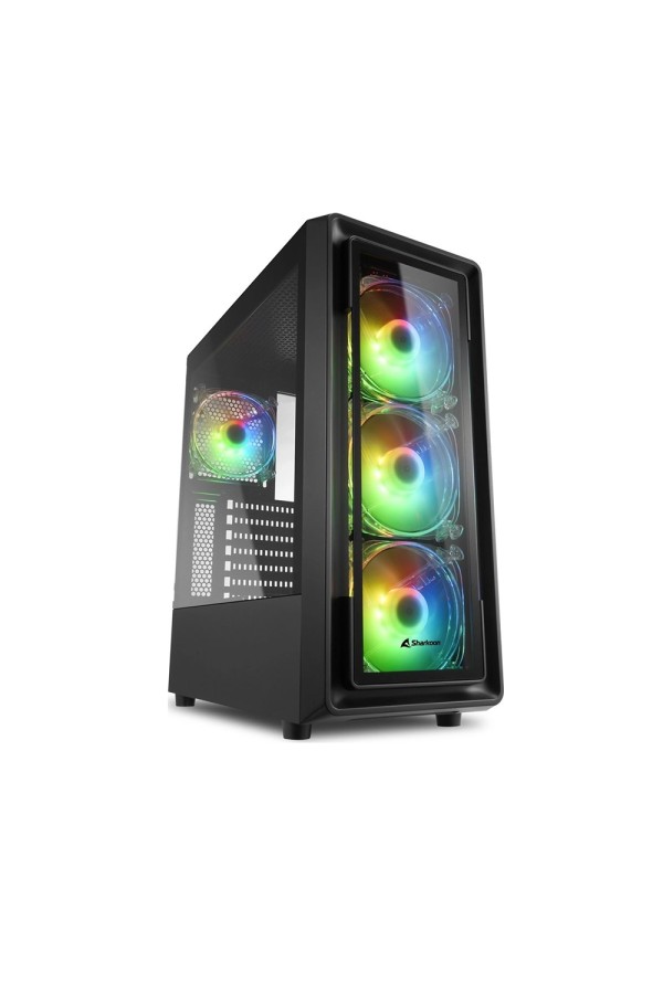 Sharkoon TK4 RGB Gaming Midi Tower Computer Case Black (25931010) (SHR25931010)