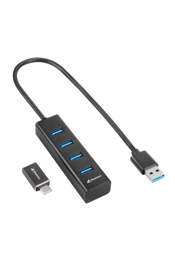 Sharkoon USB 3.2 Hub 4 Θυρών με σύνδεση USB-A / USB-C (4PALUHUBBLK) (SHR4PALUHUBBLK)