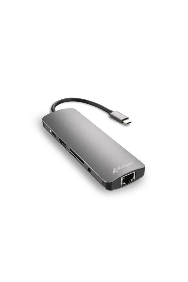 Sharkoon USB-C Docking Station με HDMI 4K PD Ethernet Γκρι (CBADG) (SHRCBADG)