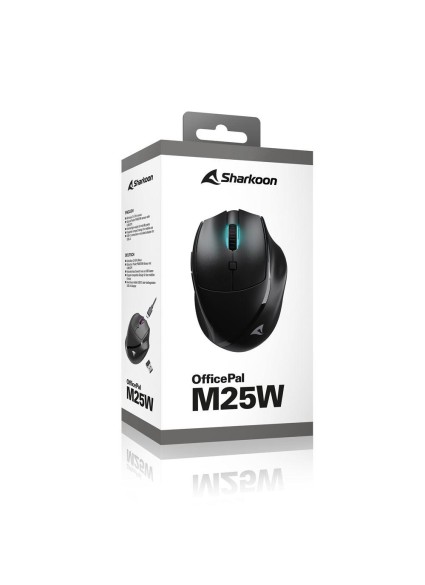 Sharkoon OfficePal M25W Black (OFFPALM25WBK) (SHROFFPALM25WBK)